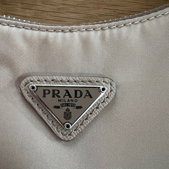 Prada Re-Edition 2005 Nylon Bag Cameo Beige in Nylon with Silver